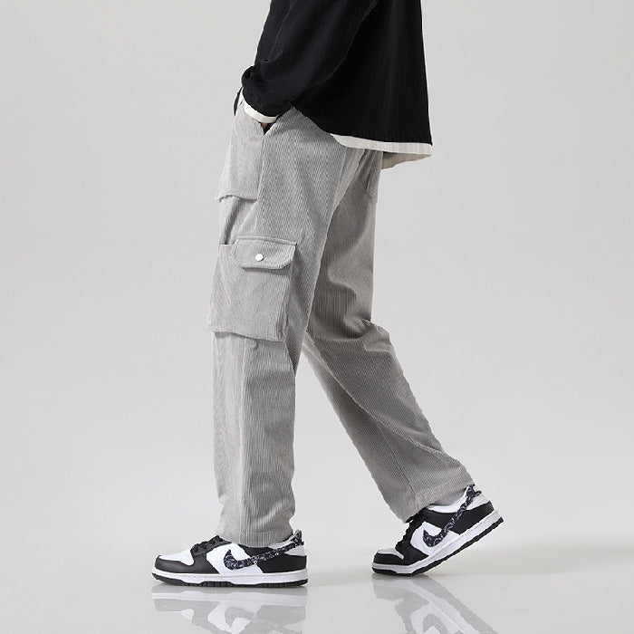 Pantalon Cargo en Velours Côtelé