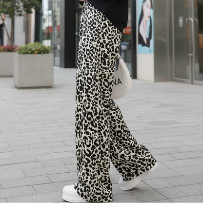 Pantalon droit – Look artistique, motif encre