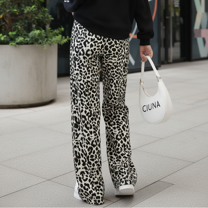 Pantalon droit – Look artistique, motif encre