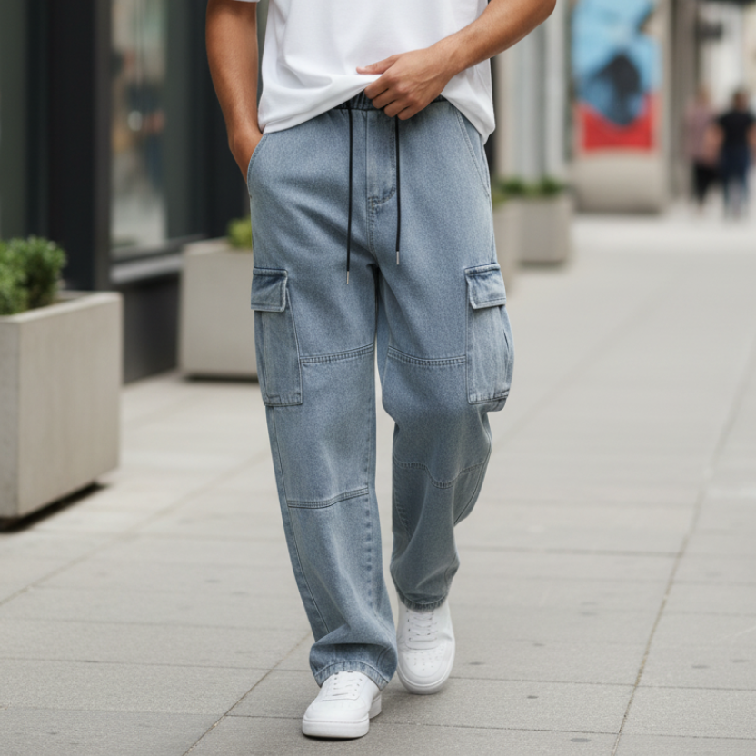 Jeans de poche double en trois dimensions
