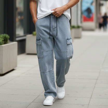 Jeans de poche double en trois dimensions