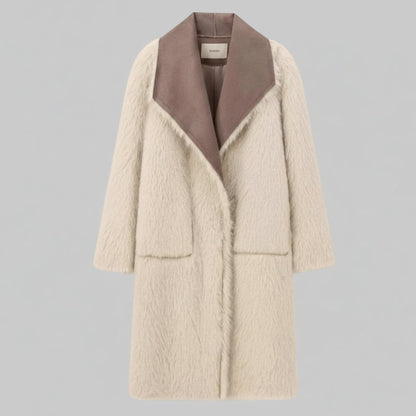 Coat – Fashion style with a fold-down collar 