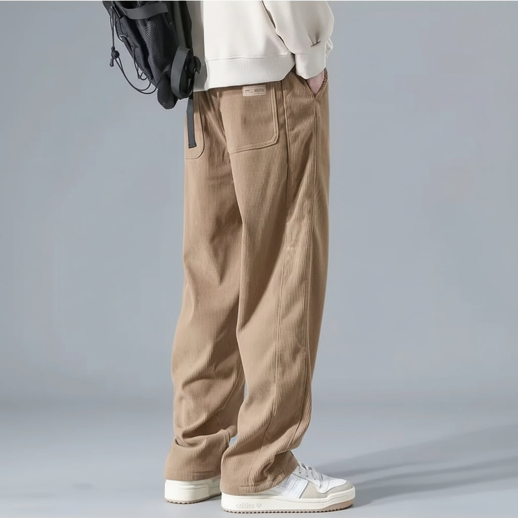 Pantalon Décontracté En Velours Côtelé