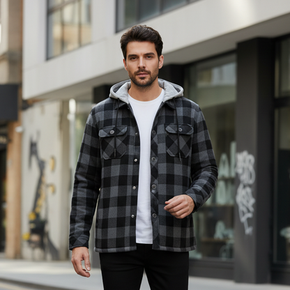 Chemise en Velours Côtelé À Capuche