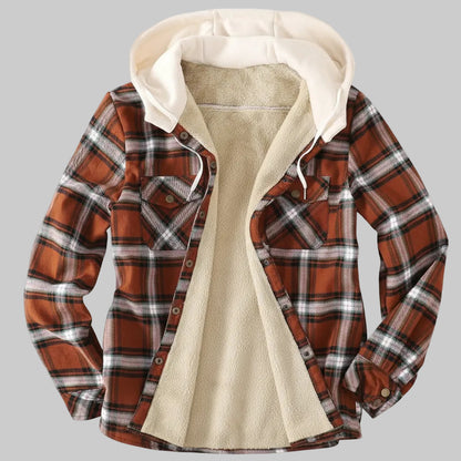 Veste Chemise à Capuche en Polaire Épaissie