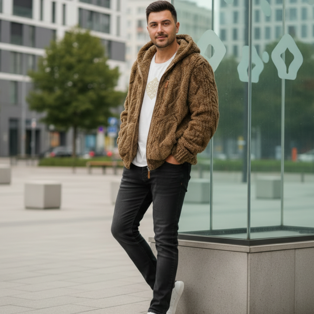 Veste à Capuche Chaude Avec Doublure