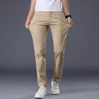 Pantalon Décontracté Uni, Coupe Droite