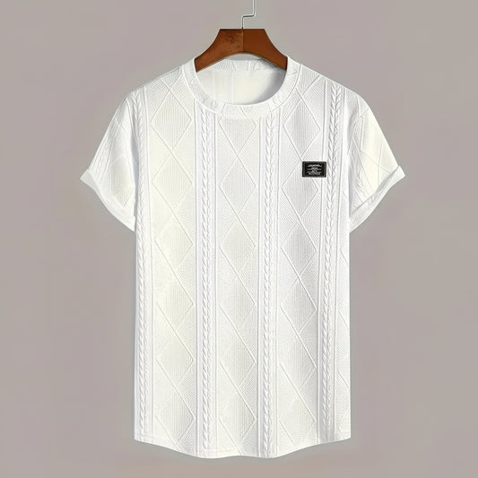T-shirt with geometric embroidery