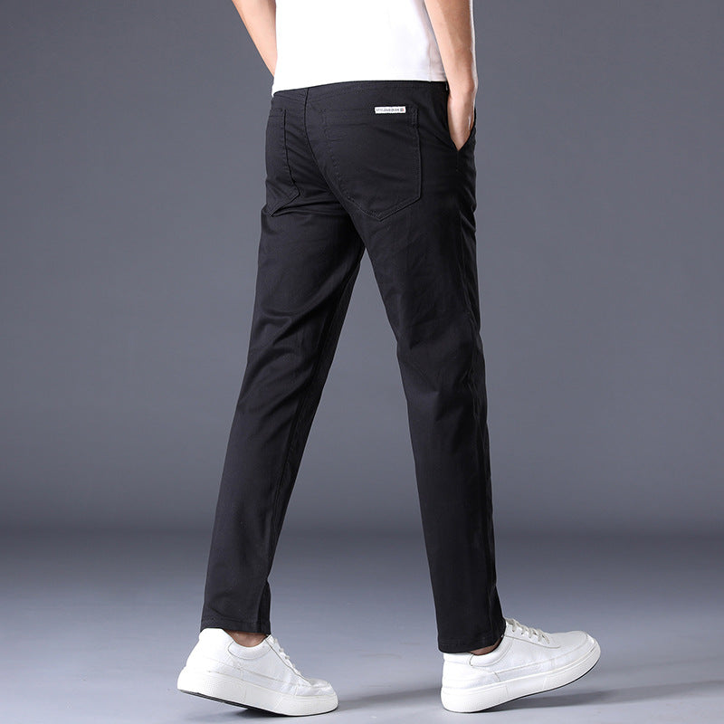 Pantalon Décontracté Uni, Coupe Droite
