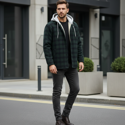 Veste à Capuche, motif à carreaux