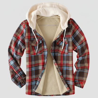 Veste Chemise à Capuche en Polaire Épaissie