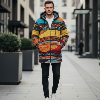 Veste Imprimée à Col Montant