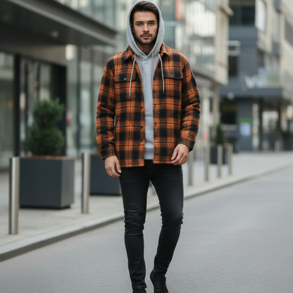 Veste à Capuche, motif à carreaux
