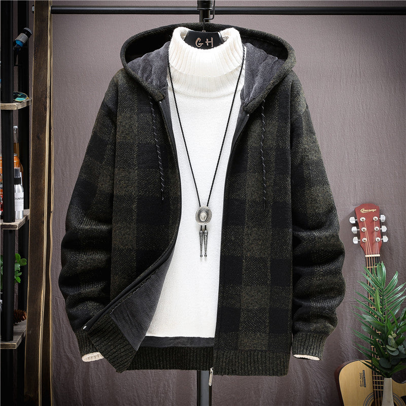 Veste Cardigan à Capuche En Maille