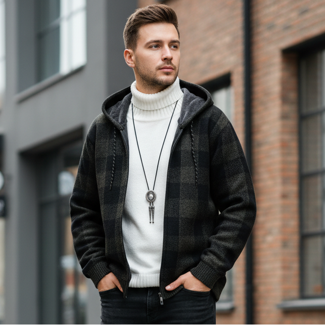 Veste Cardigan à Capuche En Maille