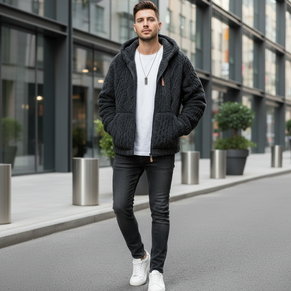 Veste à Capuche Chaude Avec Doublure