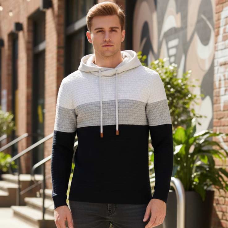 Sweat à Capuche, Jacquard  Chaud & Confortable