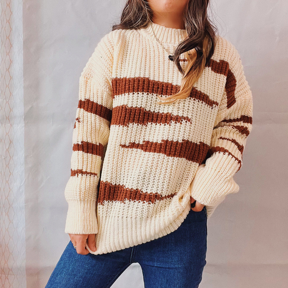 Pull-over – Tendance, rayures asymétriques