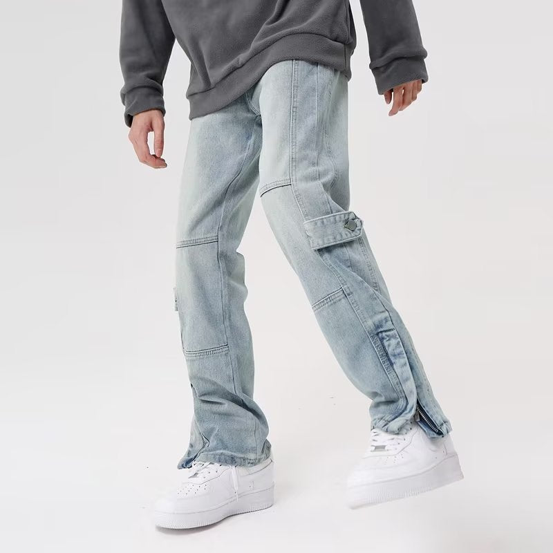 Jeans à fermeture éclair de style américain