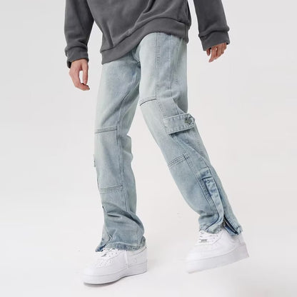 Jeans à fermeture éclair de style américain