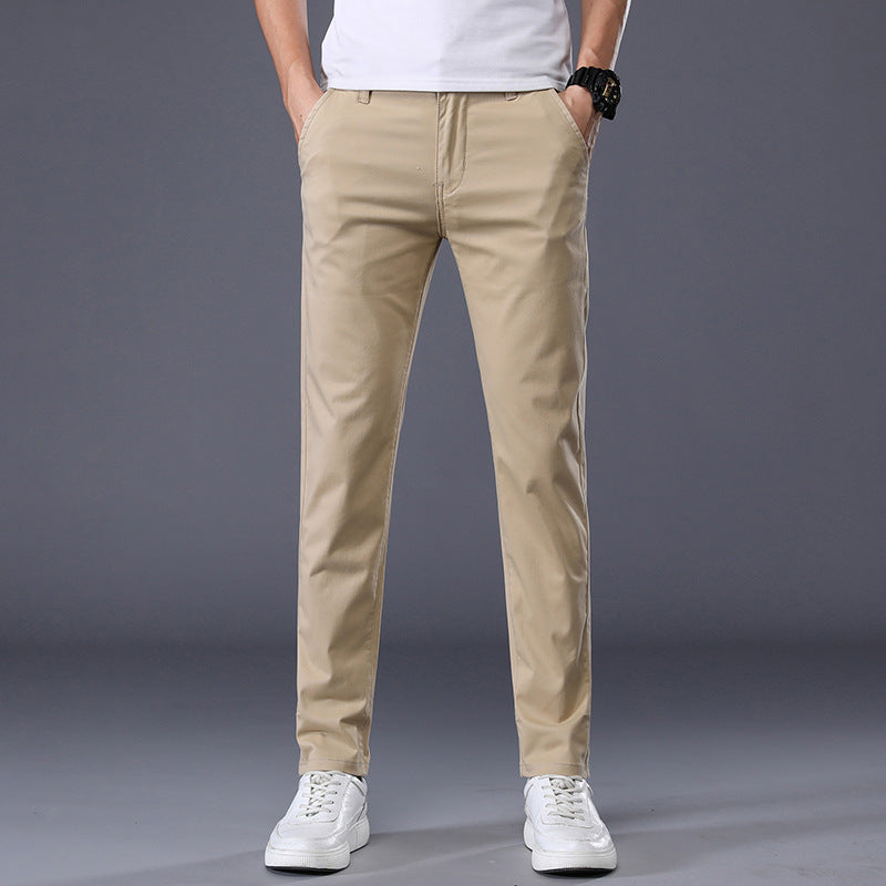Pantalon Décontracté Uni, Coupe Droite