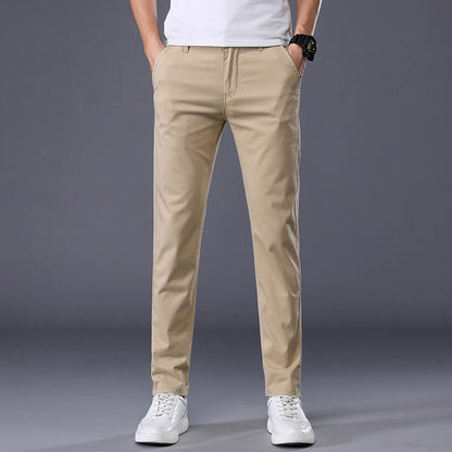 Pantalon Décontracté Uni, Coupe Droite