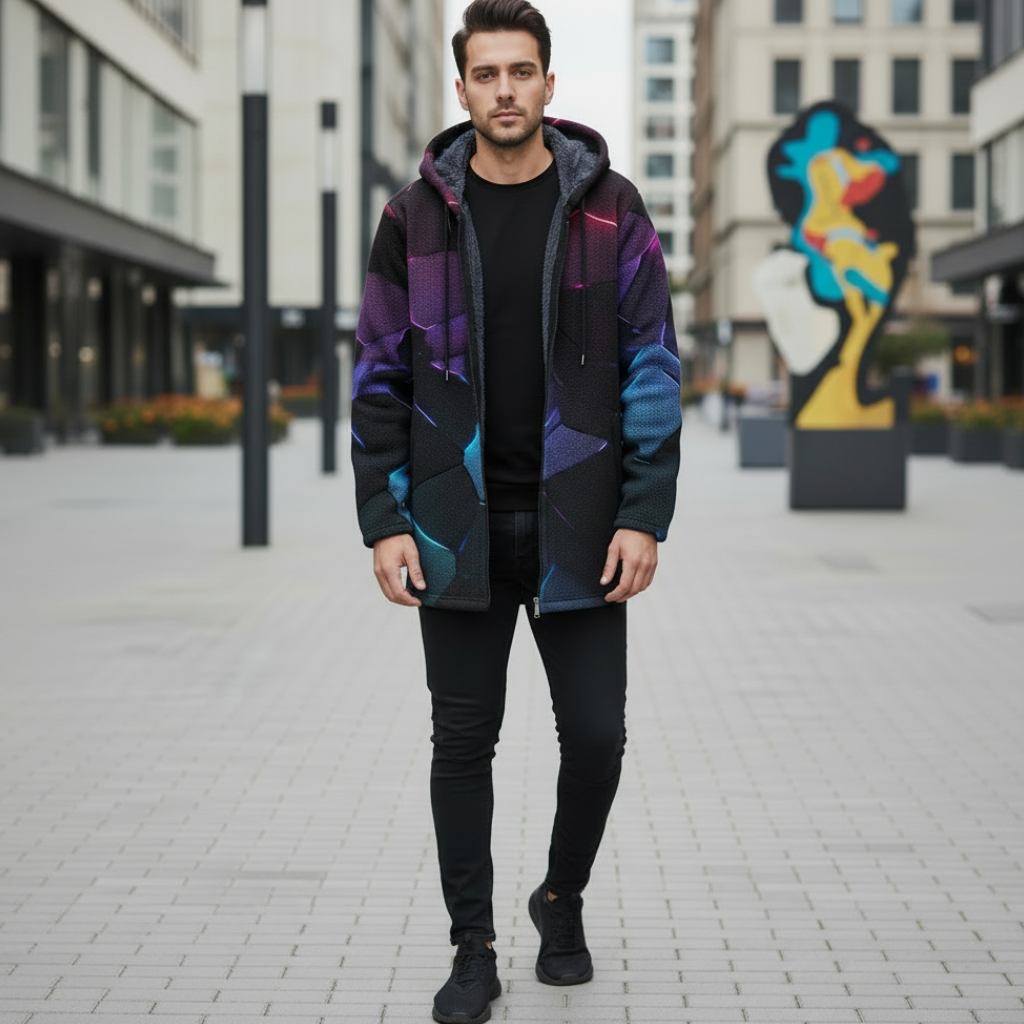Veste Imprimée à Col Montant