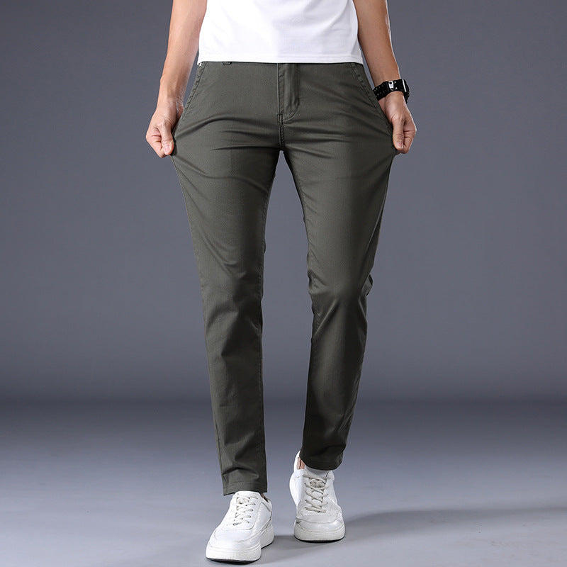 Pantalon Décontracté Uni, Coupe Droite
