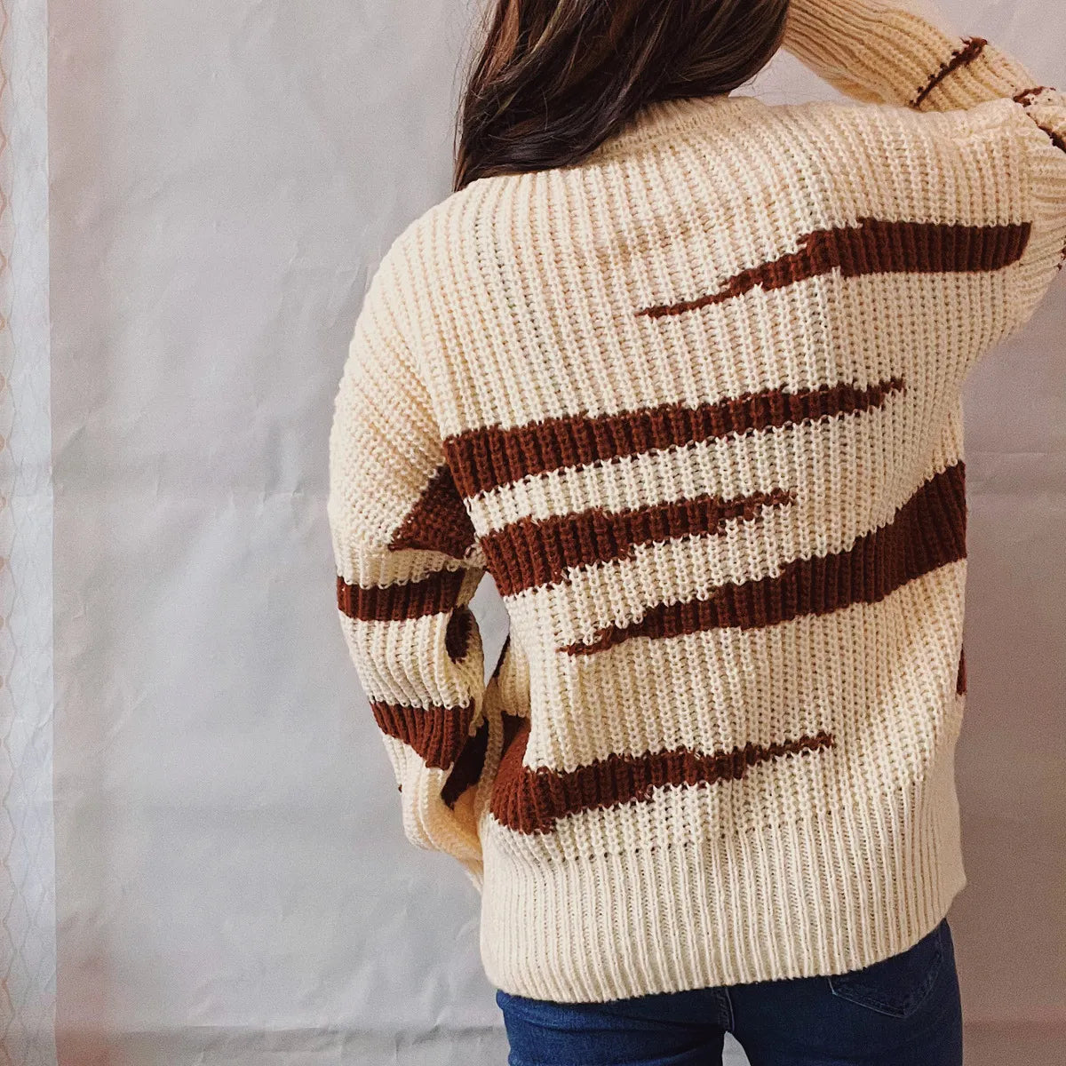Pull-over – Tendance, rayures asymétriques