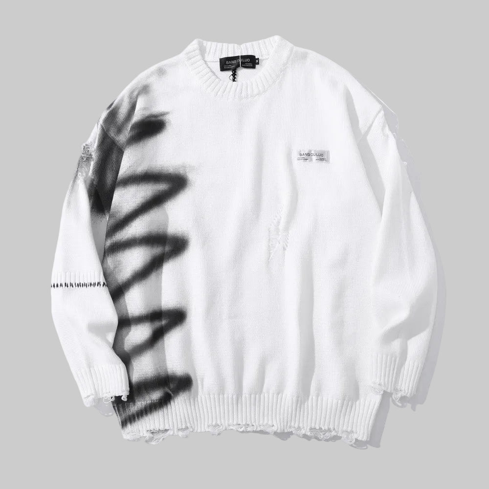 Pull à Col Rond avec Imprimé Graffiti