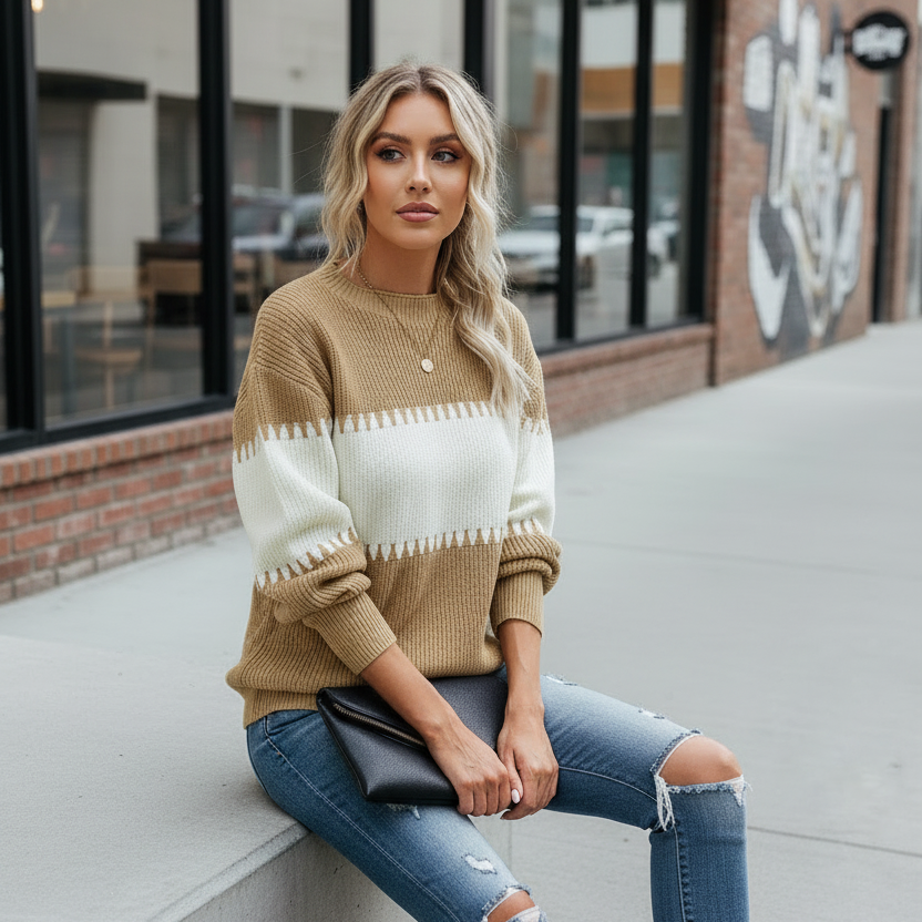 Pull – Style casual, maille rayée
