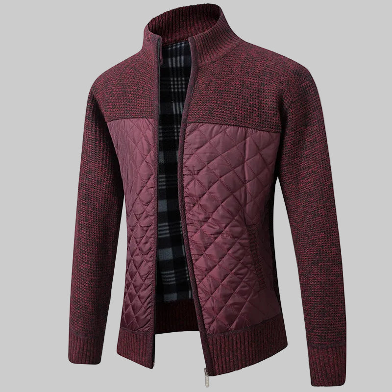 Pull à Col Montant, Rayures et Carreaux