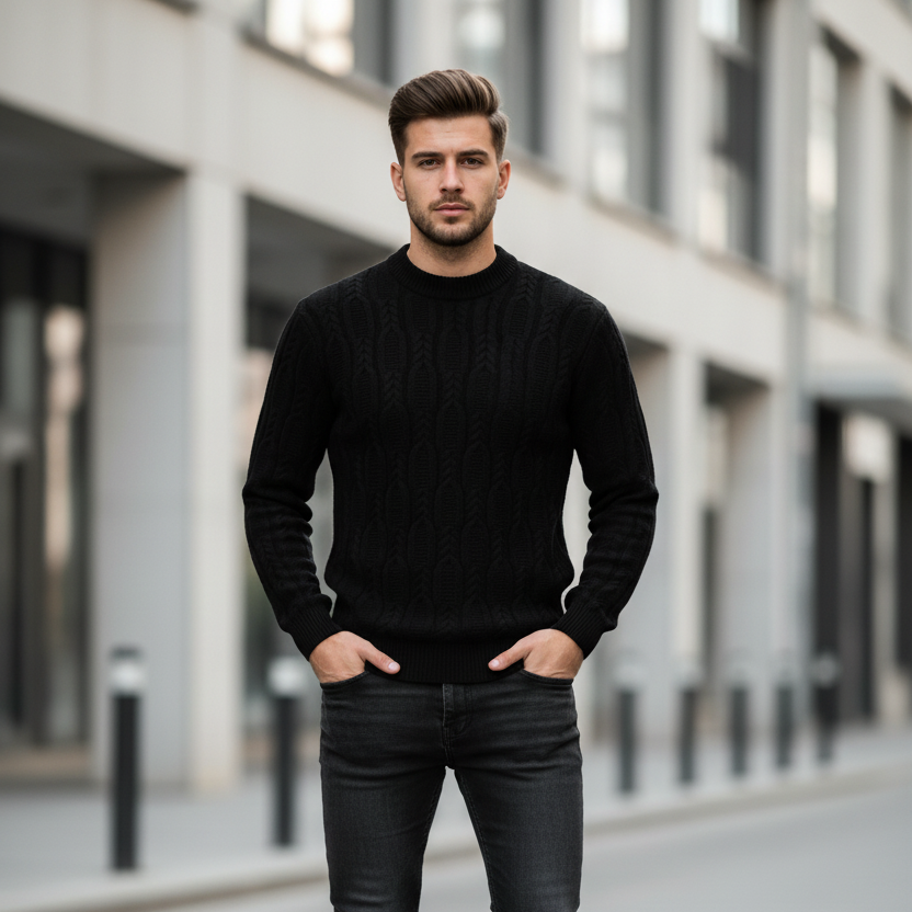 Pull à Col Rond Chaud Et Décontracté