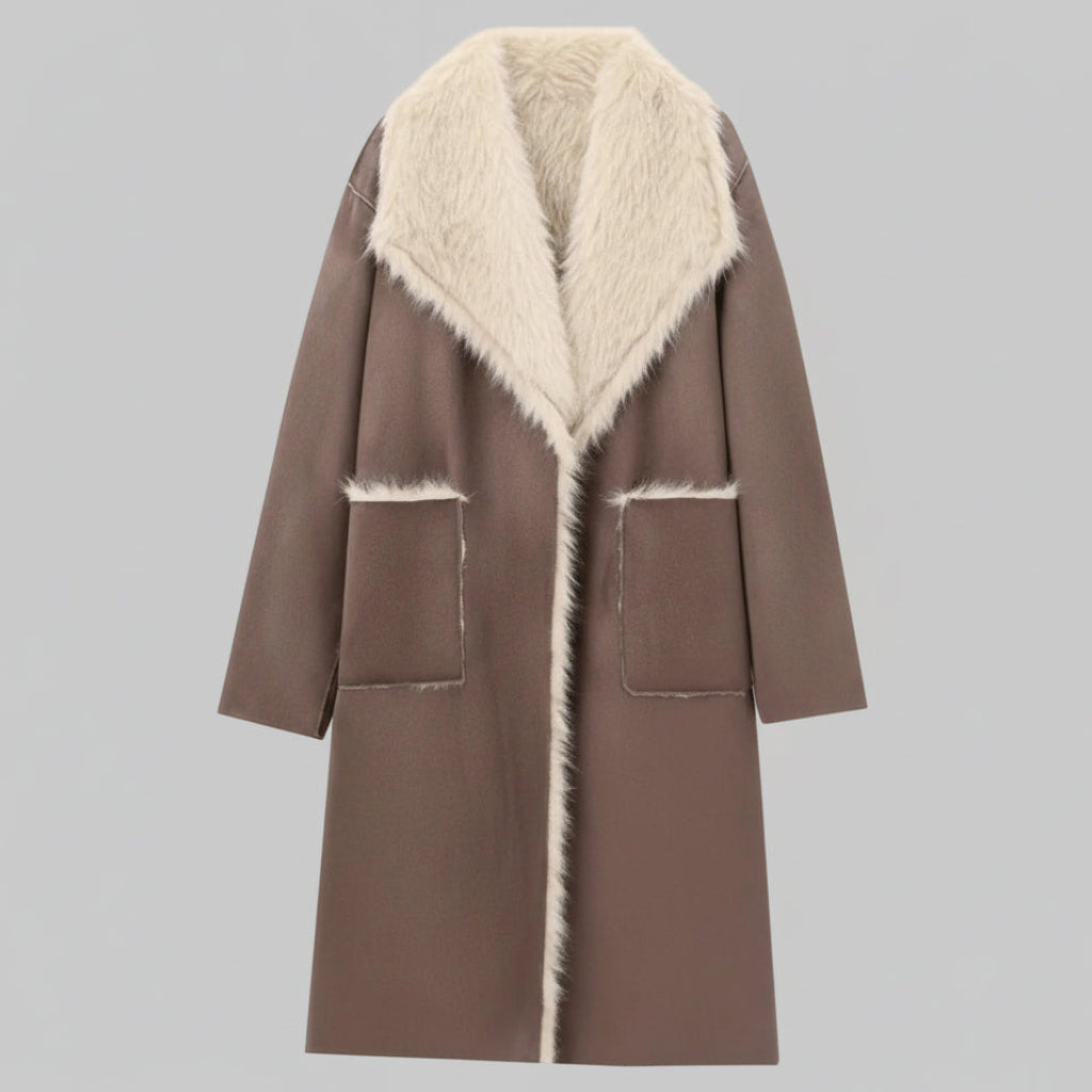 Coat – Fashion style with a fold-down collar 