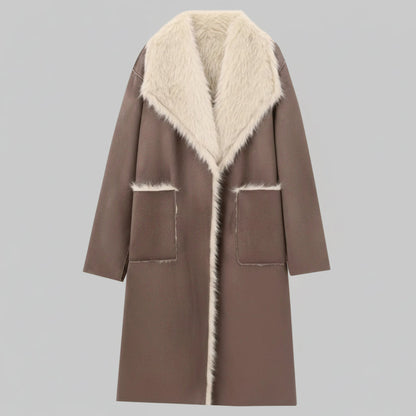 Coat – Fashion style with a fold-down collar 