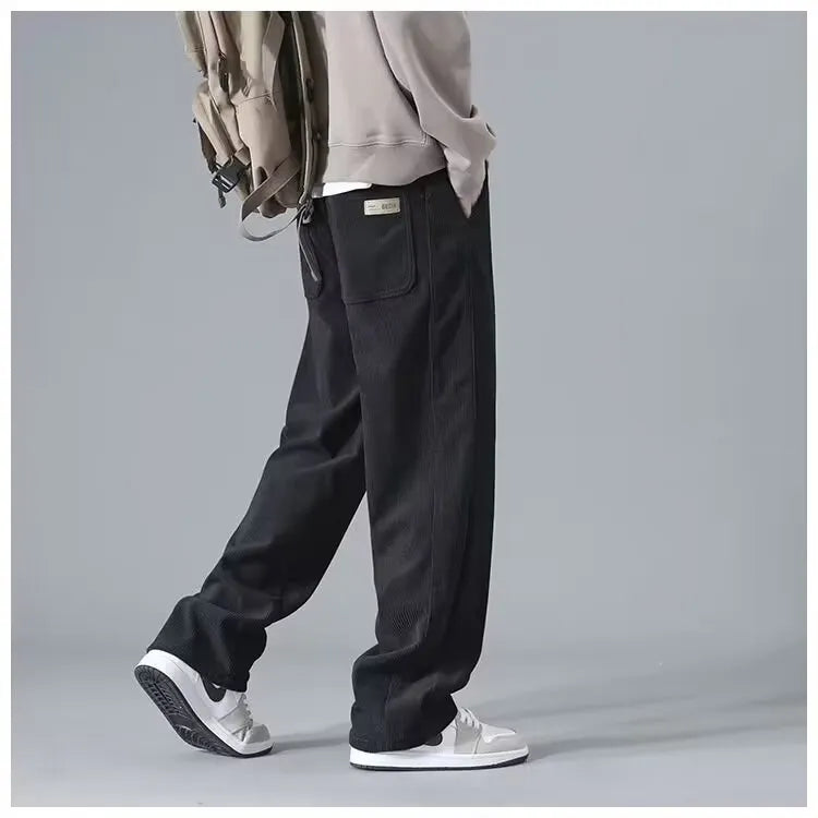 Pantalon Décontracté En Velours Côtelé