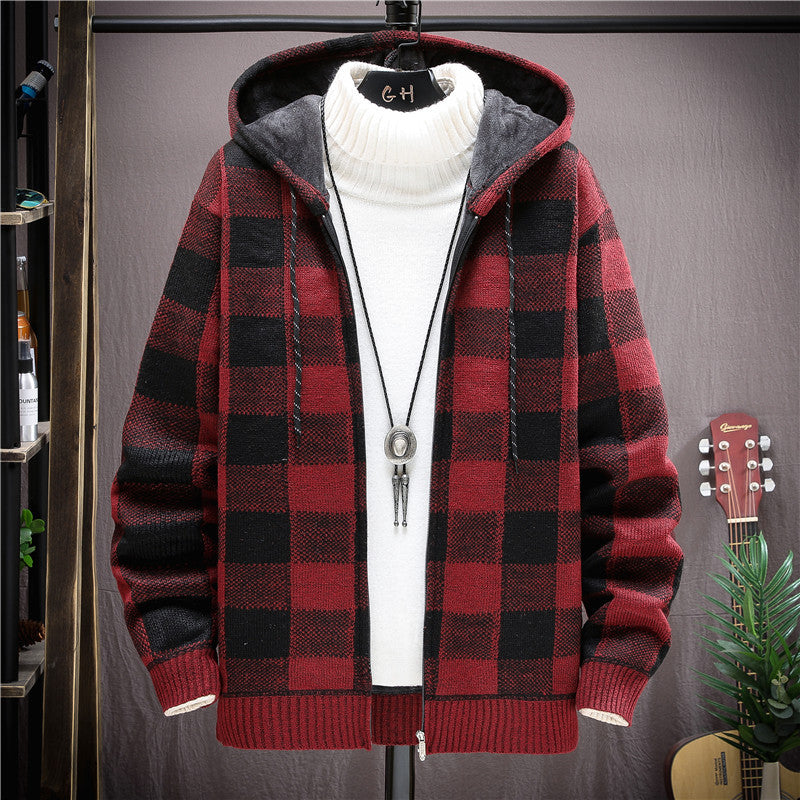 Veste Cardigan à Capuche En Maille