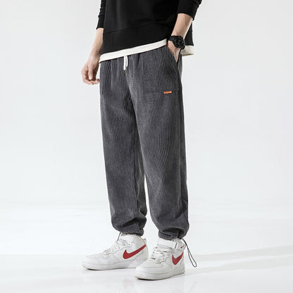Pantalon Décontracté En Velours Côtelé