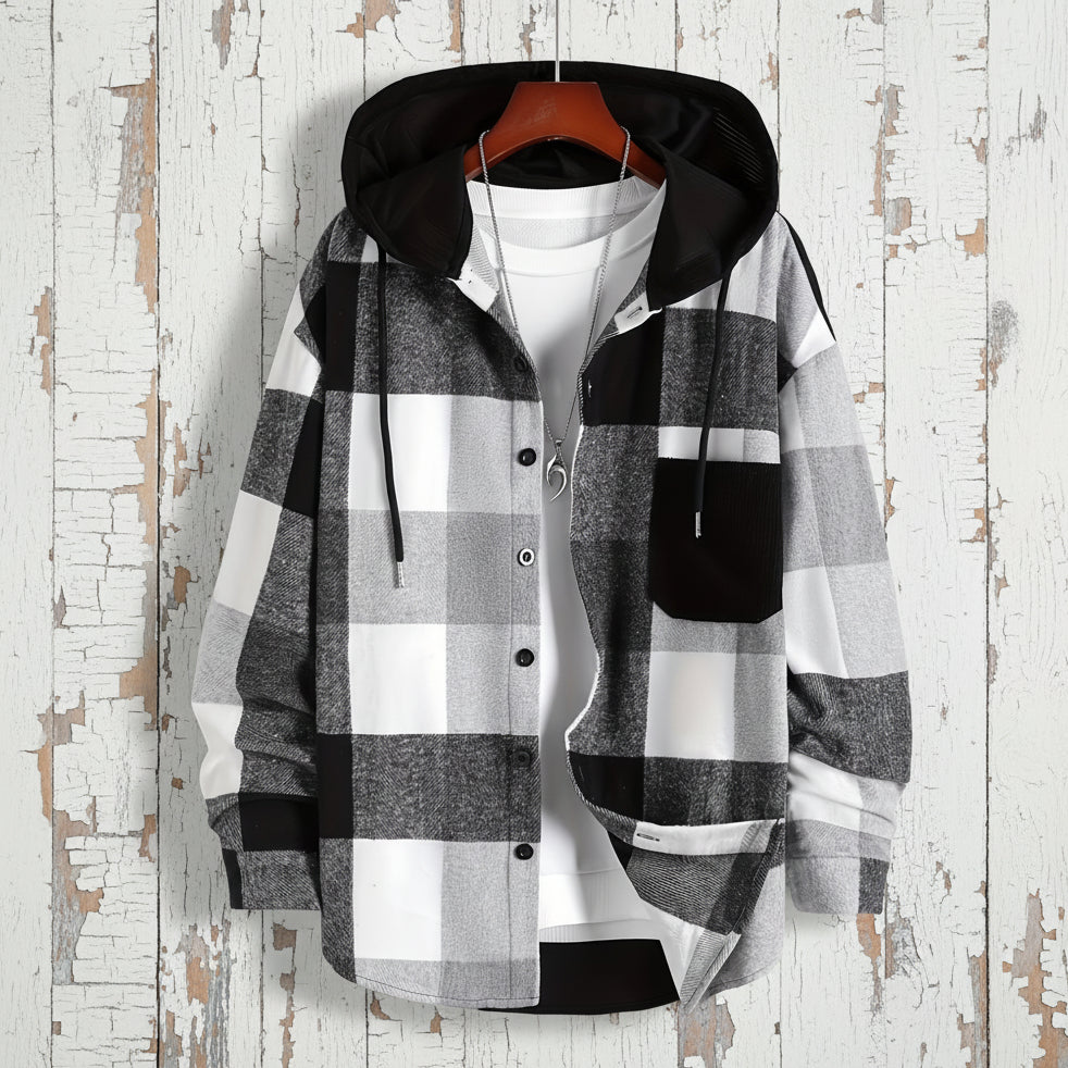 Chemise à Capuche Epaisse à Carreaux