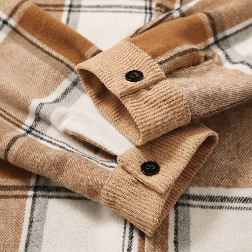 Chemise-Veste Rétro, Tissu Brossé