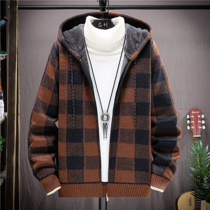 Veste Cardigan à Capuche En Maille