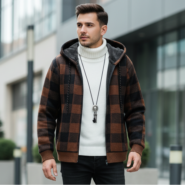 Veste Cardigan à Capuche En Maille