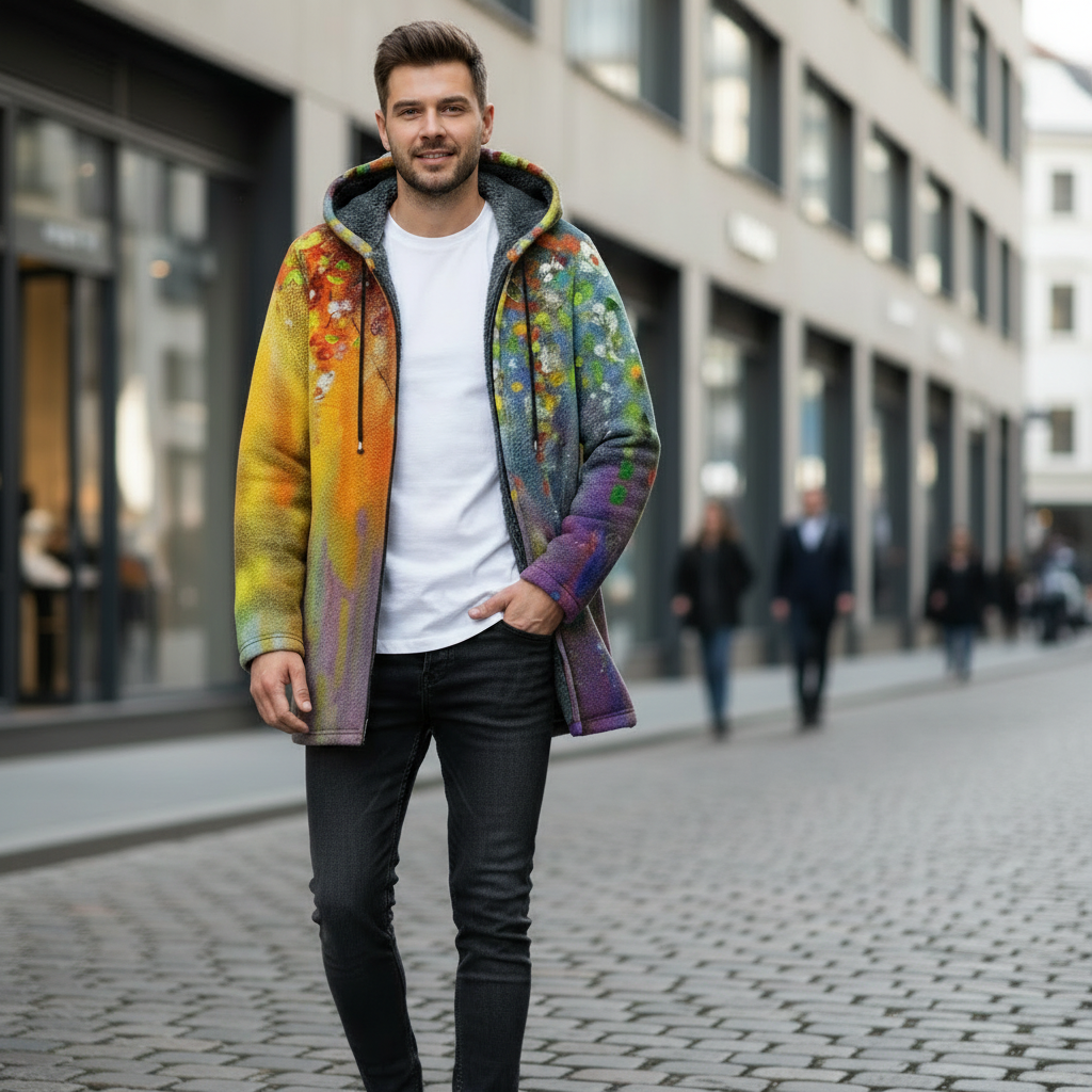 Veste Imprimée à Col Montant