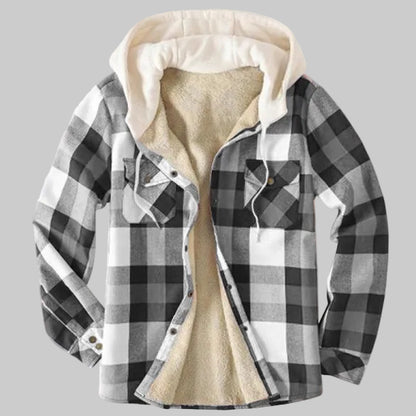 Veste Chemise à Capuche en Polaire Épaissie