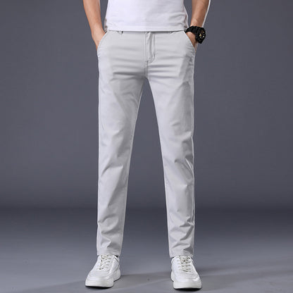 Pantalon Décontracté Uni, Coupe Droite
