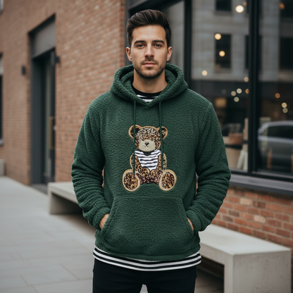 Sweat à Capuche En Flanelle Peluche