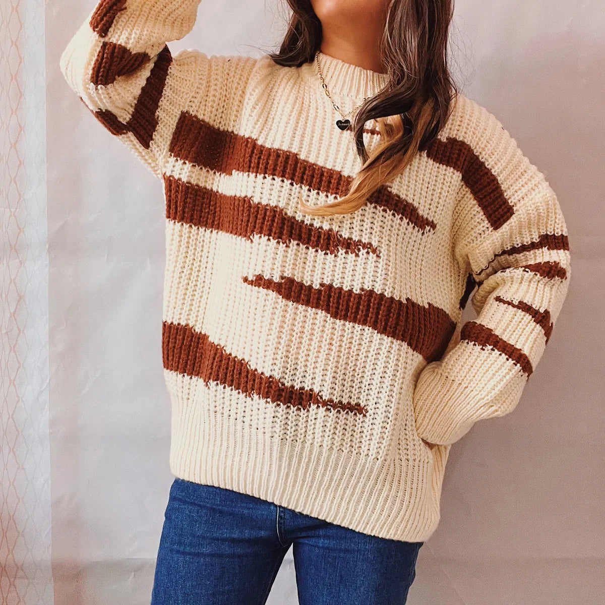 Pull-over – Tendance, rayures asymétriques