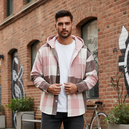 Chemise à Capuche Epaisse à Carreaux