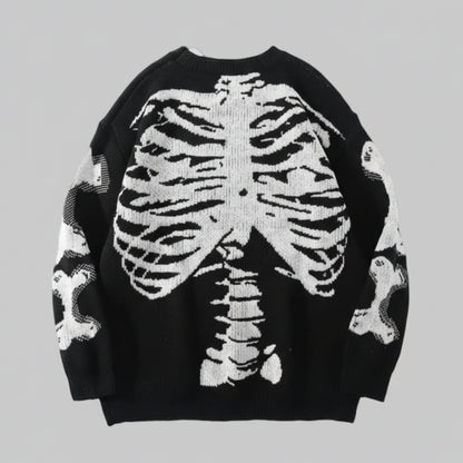 Pull à Col Rond avec Motif Crâne