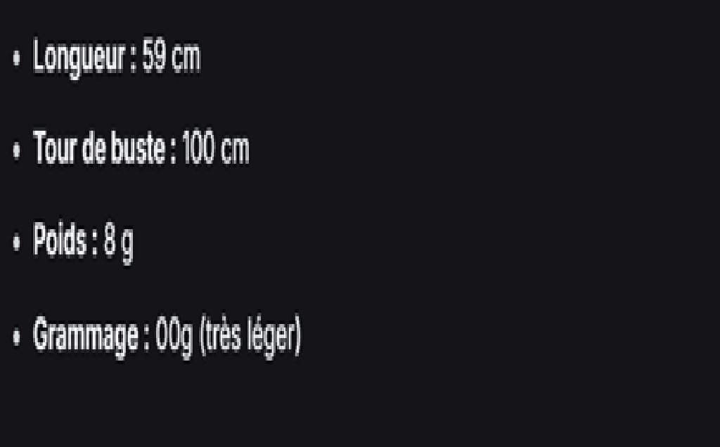 GUIDE DES TAILLES